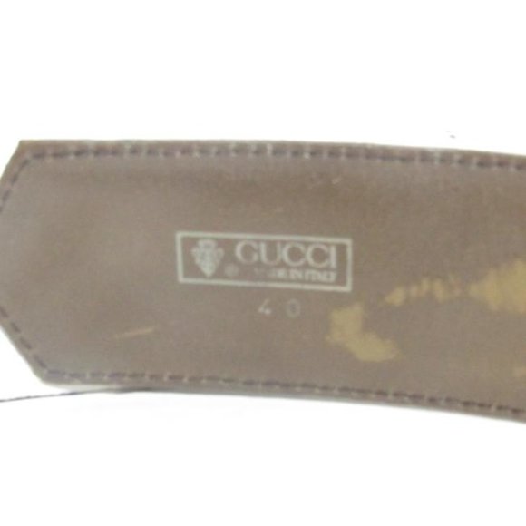 GUCCI Grey Embossed Leather w Gold Bamboo Buckle main image 10